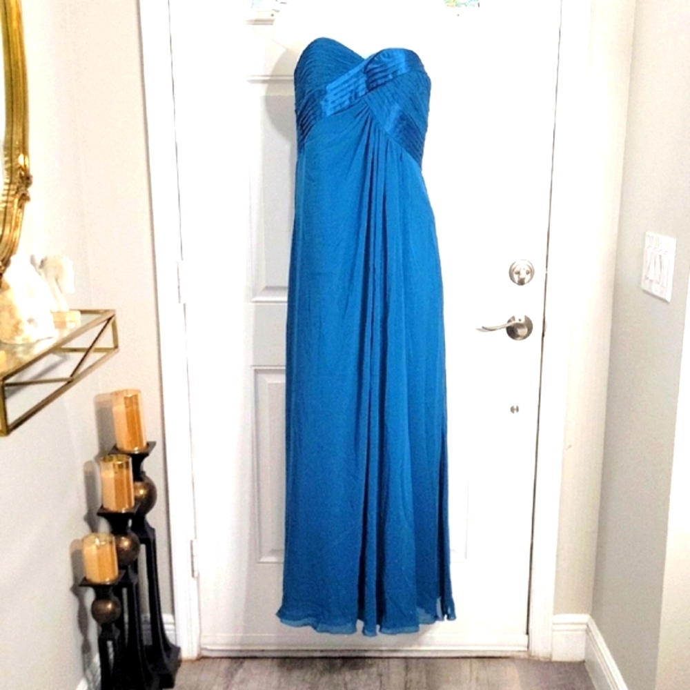 Kalico Elegant Blue Strapless Maxi Dress Size UK14/US12